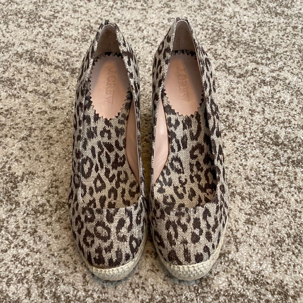J. Crew Leopard Wedge Seychelles 6 - Picture 2 of 8